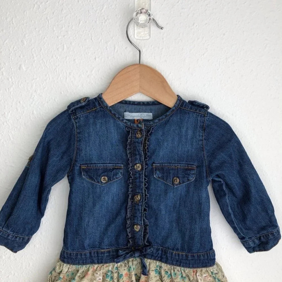 Mayoral dress long sleeve denim with floral corduroy skirt size 9 months - Picture 12 of 12